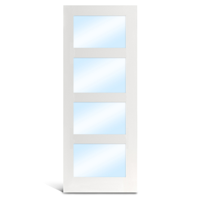 Ușă franceză din sticlă amorsată MDF cu 4 lite