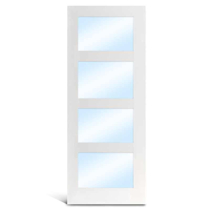 Ușă franceză din sticlă amorsată MDF cu 4 lite