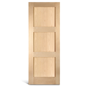 Ușă Shaker cu 3 panouri plate din stejar