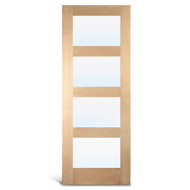 Ușă franceză din sticlă de stejar cu 4 lite