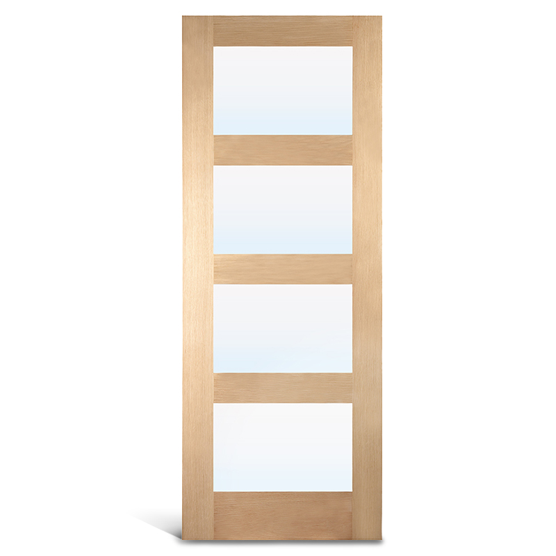 Ușă franceză din sticlă de stejar cu 4 lite