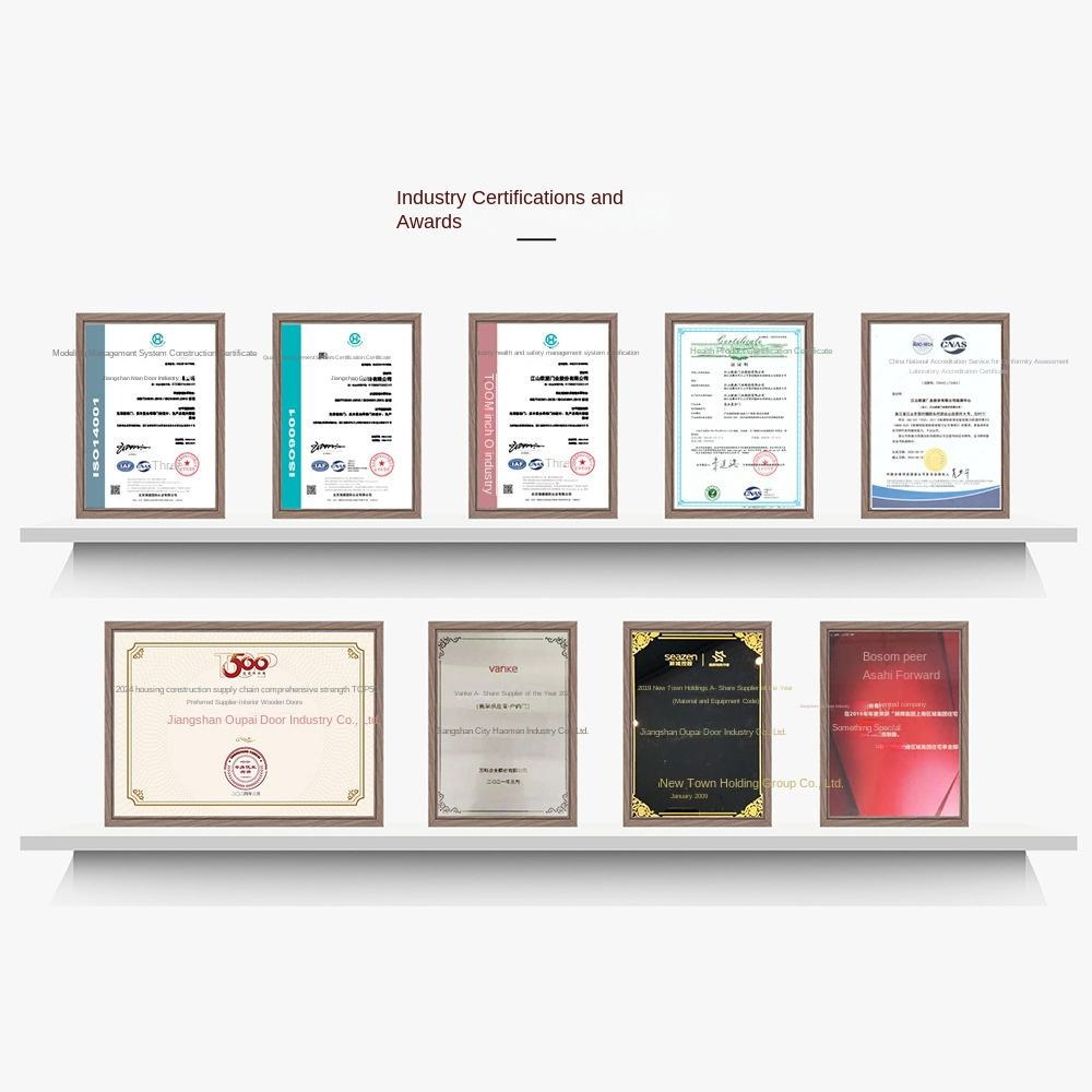 Oupai PVC WPC Ușă impermeabilă Certificat CE Saso